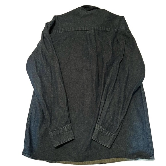 Dickies Mens Large Blue Denim Workwear Button Up Long Sleeve Outdoors Shirt Sz L - Picture 6 of 6